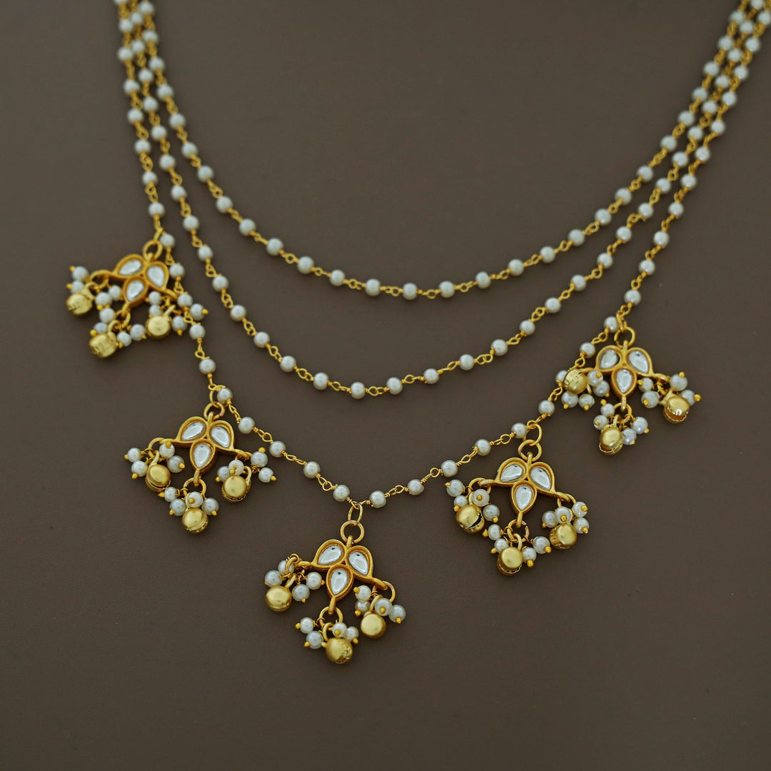 Baani 3 Layer Carly Pearl Ghunguroo Neckpiece