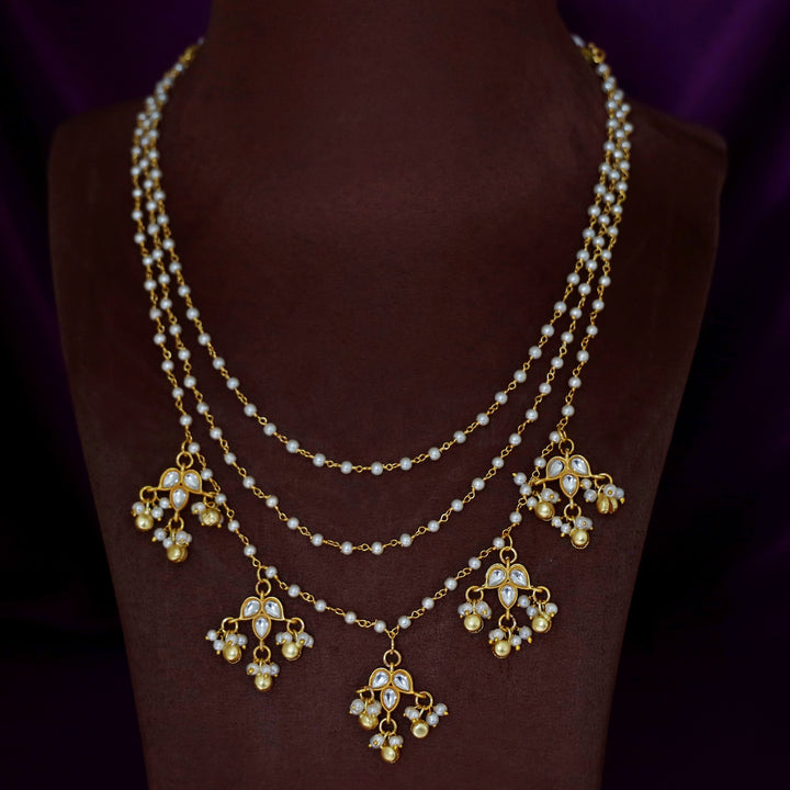 Baani 3 Layer Carly Pearl Ghunguroo Neckpiece