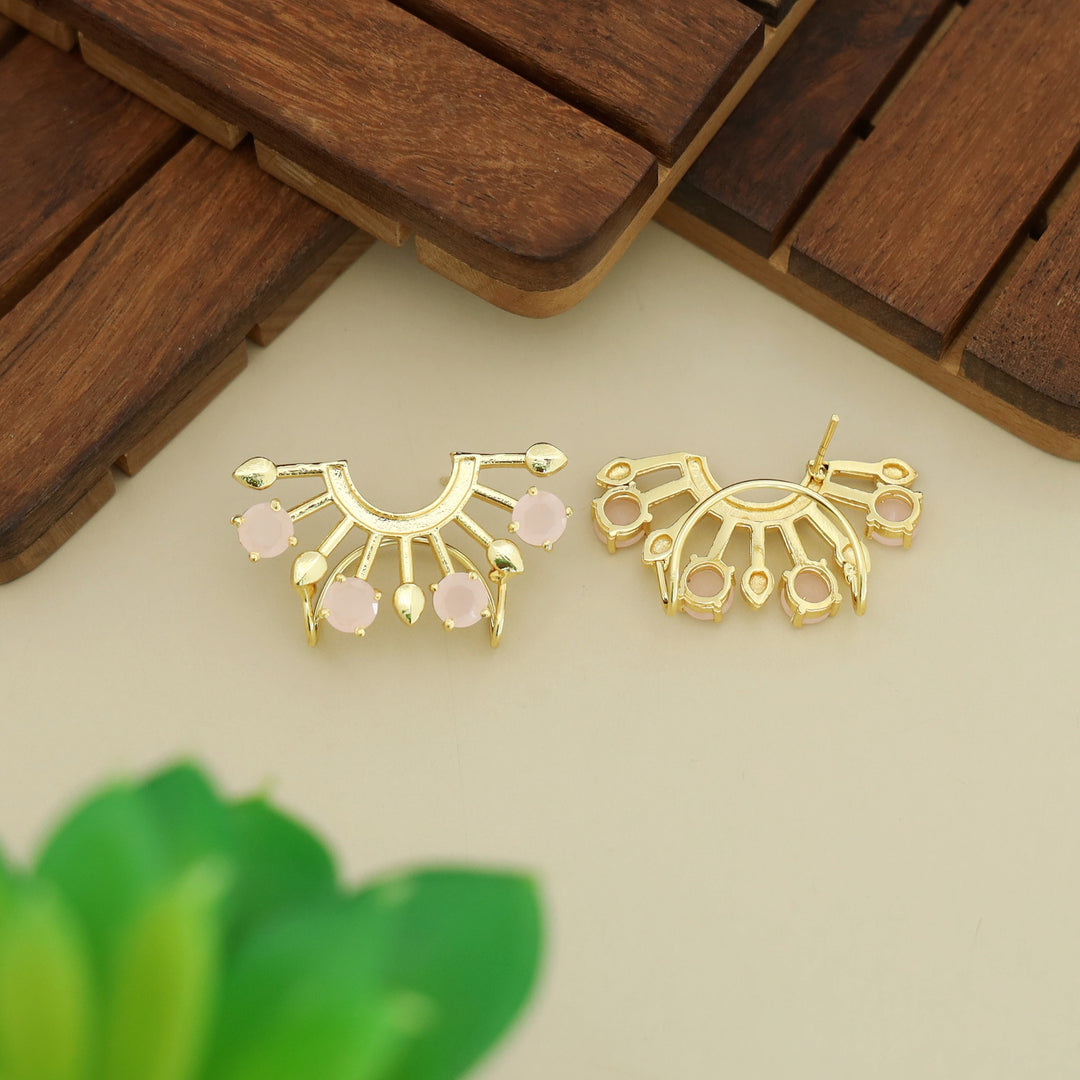 Elsie Half Circle Glossy Rays Ear-Cuff (Set Of 2)