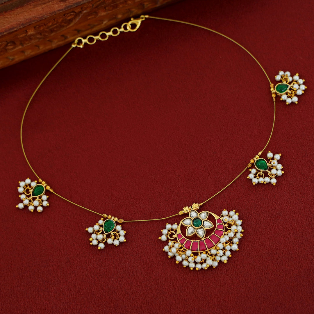 Kashwini Floral Cluster Pearl String Neckpiece