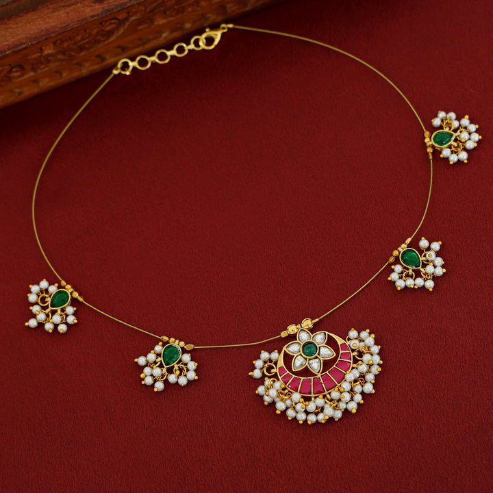 Kashwini Floral Cluster Pearl String Neckpiece