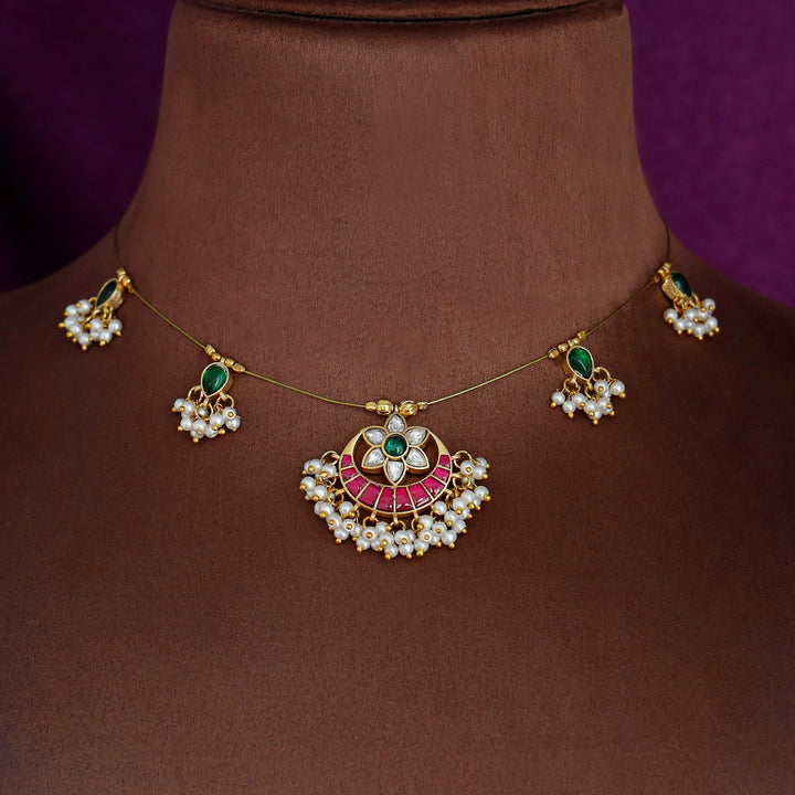 Kashwini Floral Cluster Pearl String Neckpiece