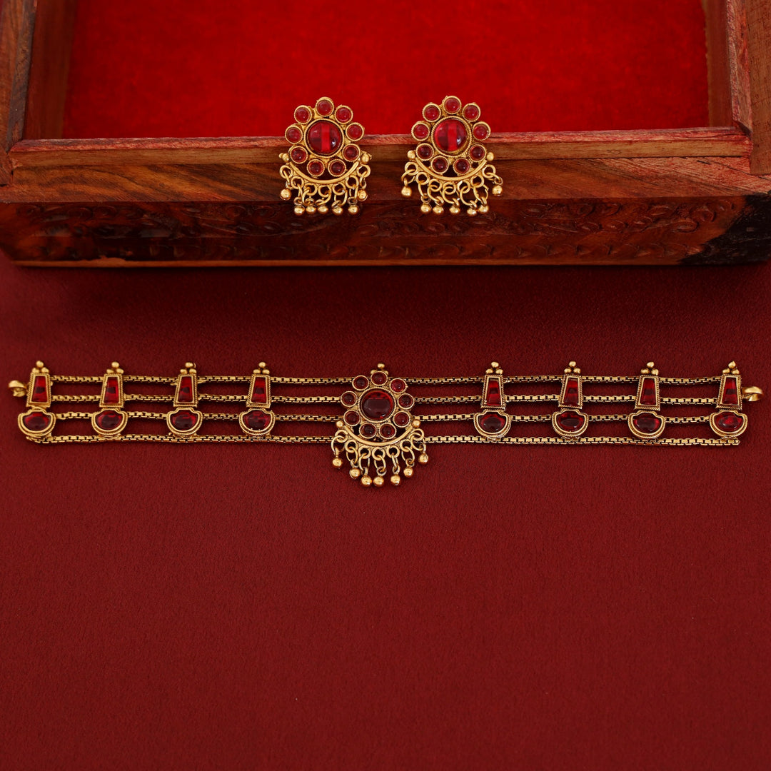 Samudra 4 Layer Parampara Choker With Earring