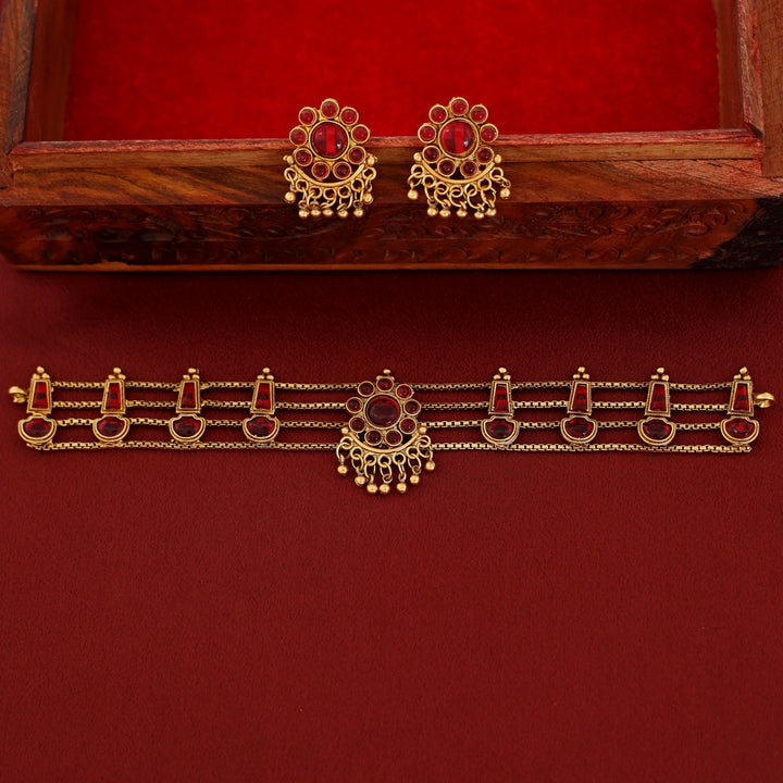 Samudra 4 Layer Parampara Choker With Earring