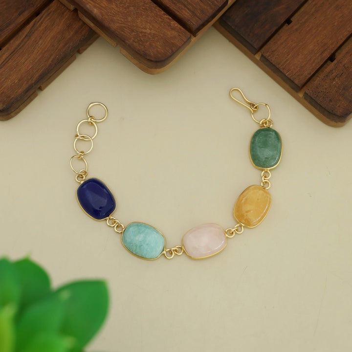 Cristin Curved Rectangle Natural Stone Bracelet