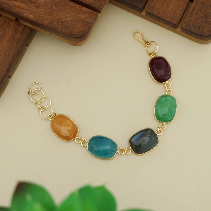 Cristin Curved Rectangle Natural Stone Bracelet