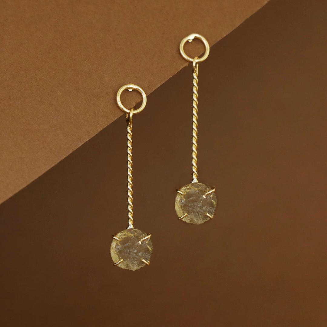 Sriya Twisted Stick Claw Raw Stone Earring