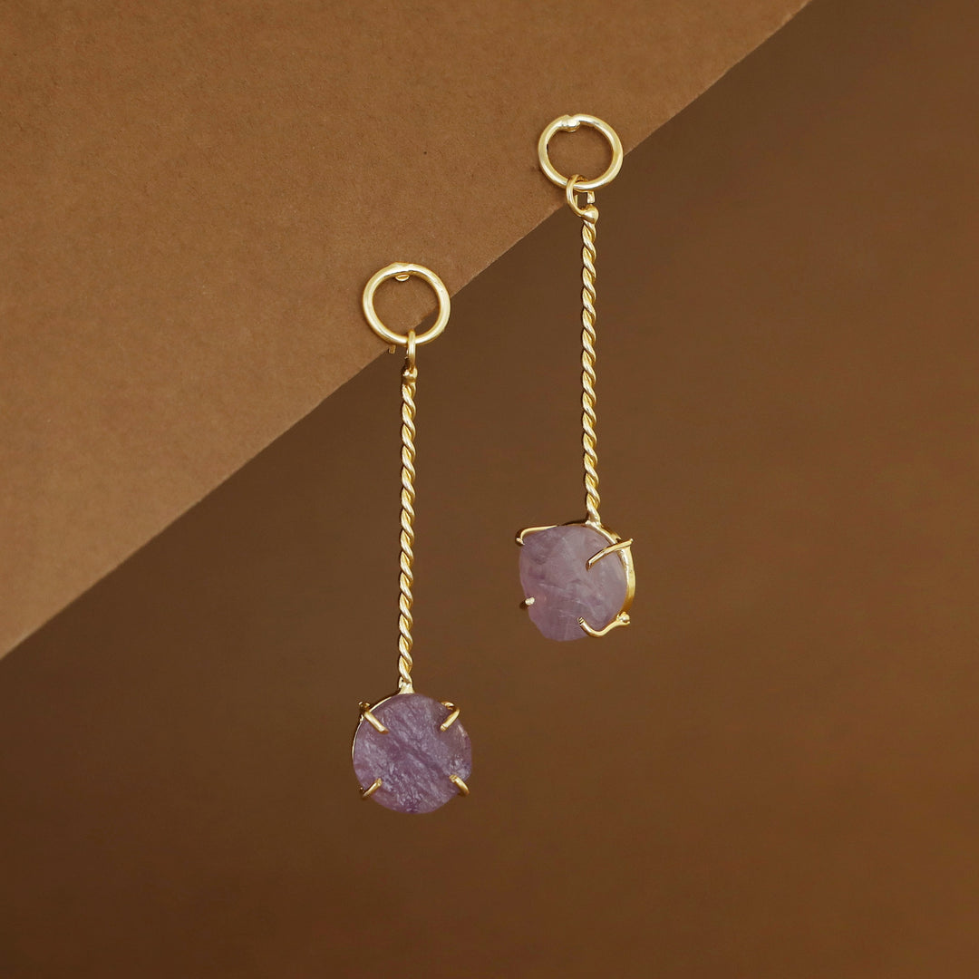 Sriya Twisted Stick Claw Raw Stone Earring