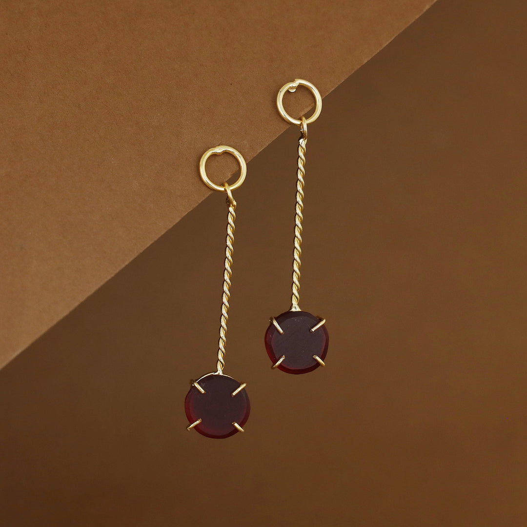 Sriya Twisted Stick Claw Raw Stone Earring