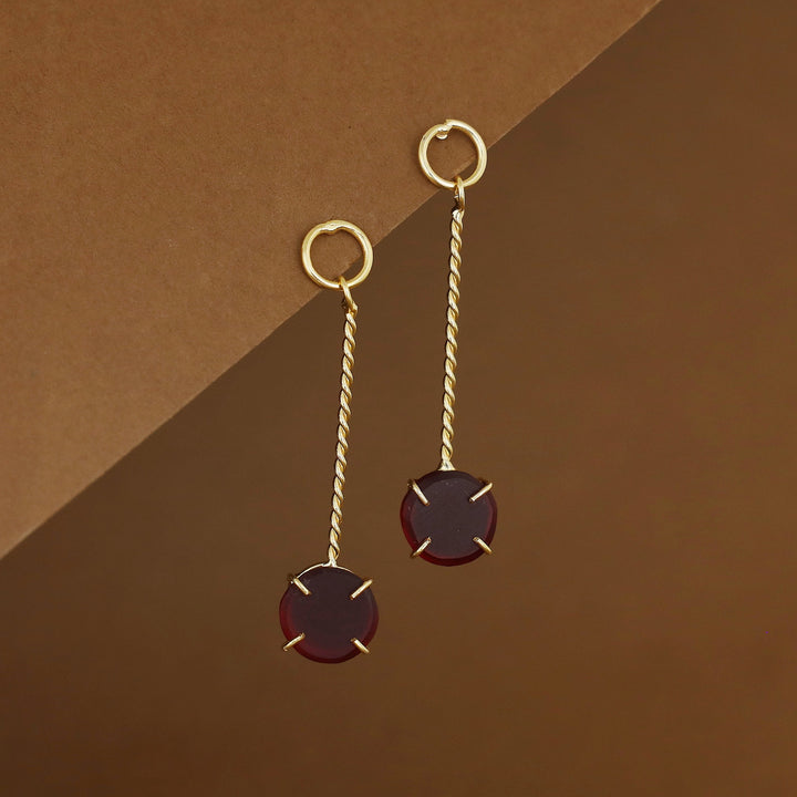 Sriya Twisted Stick Claw Raw Stone Earring