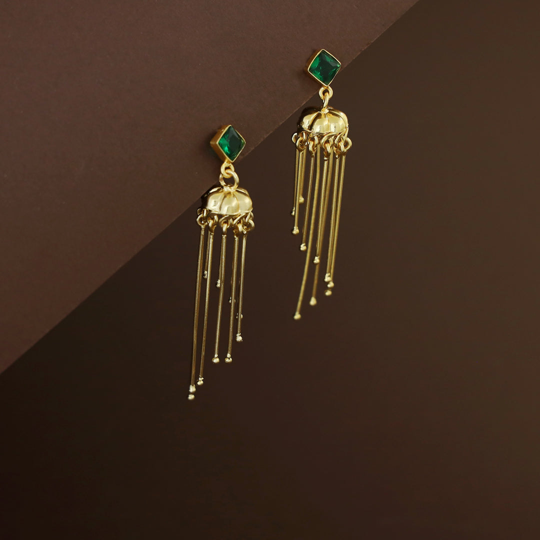 Sachika Glossy Stone Jhumka Stick Earring