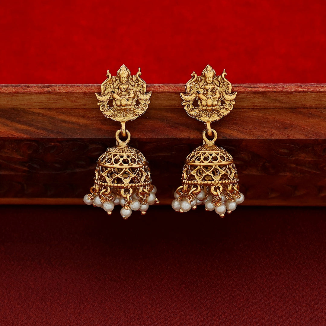 Aatmaja Laxmi Cluster Pearl Mayura Neckpiece With Earring