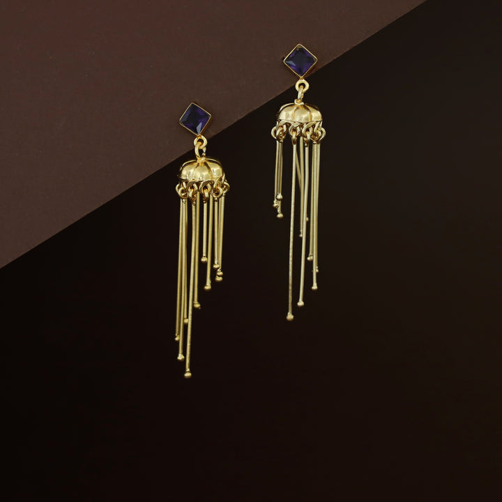 Sachika Glossy Stone Jhumka Stick Earring