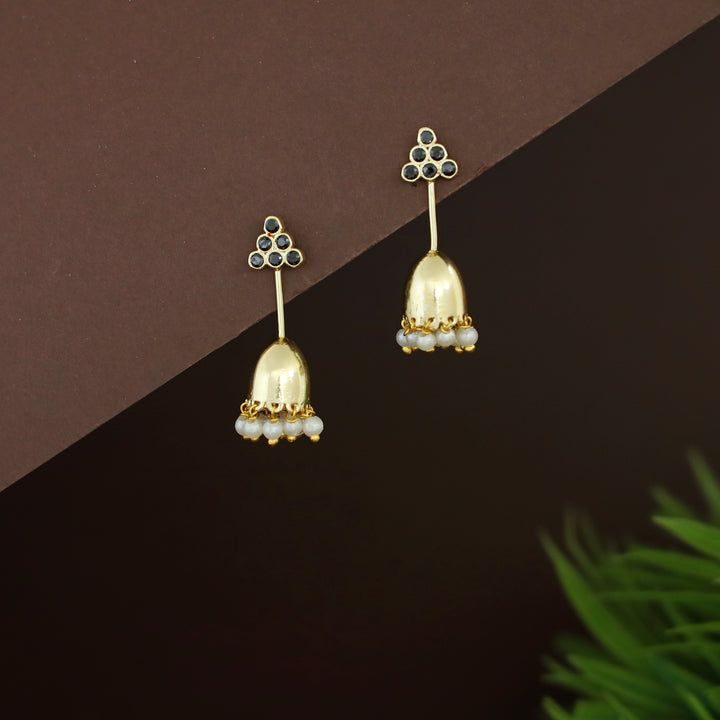 Riona Beaded Pearl Stick Tassel Jhumka