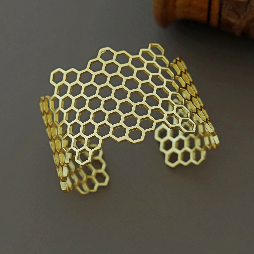 Golden Honey Comb Hand Cuff