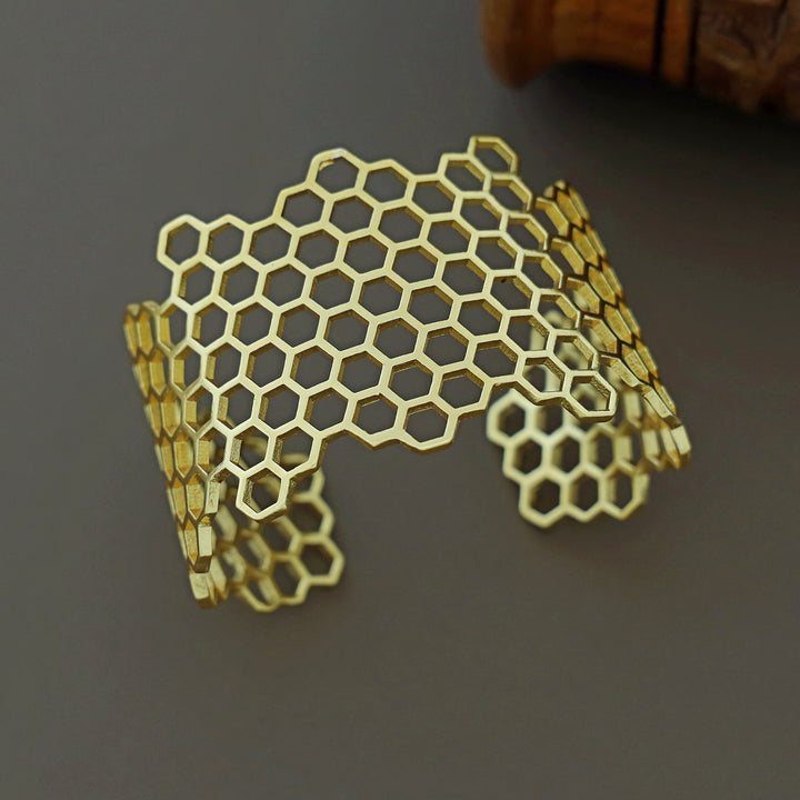 Golden Honey Comb Hand Cuff