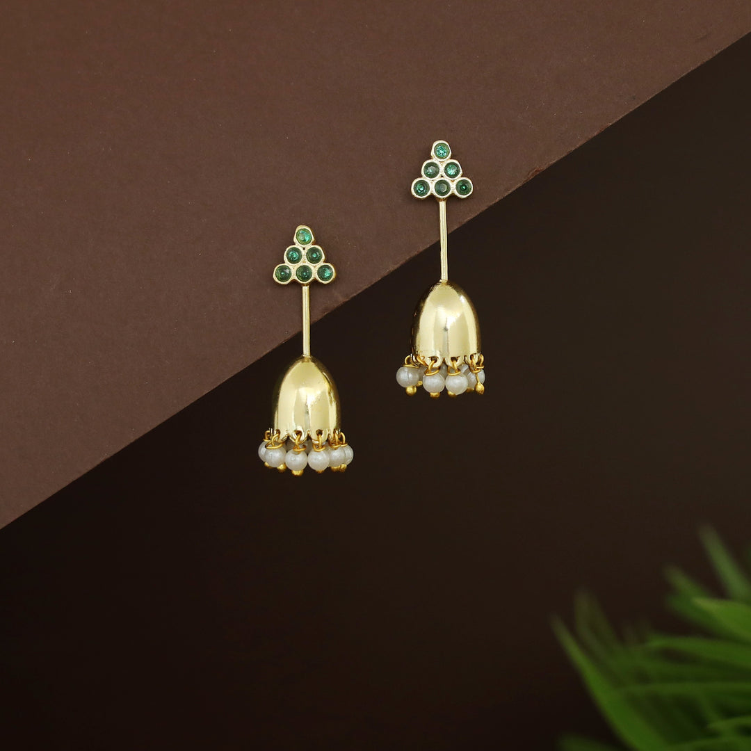 Riona Beaded Pearl Stick Tassel Jhumka