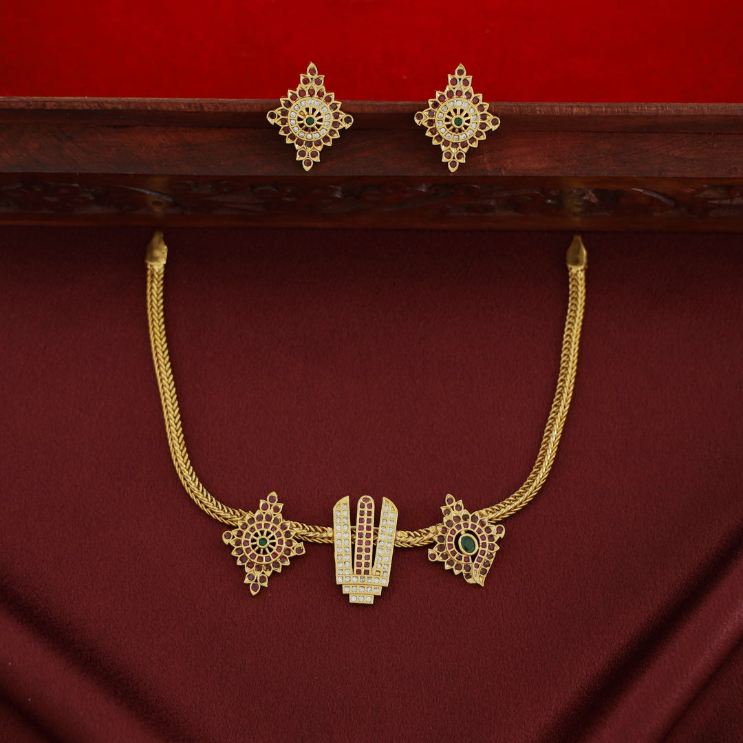Venkateshwara Balaji Pendant Choker With Earring