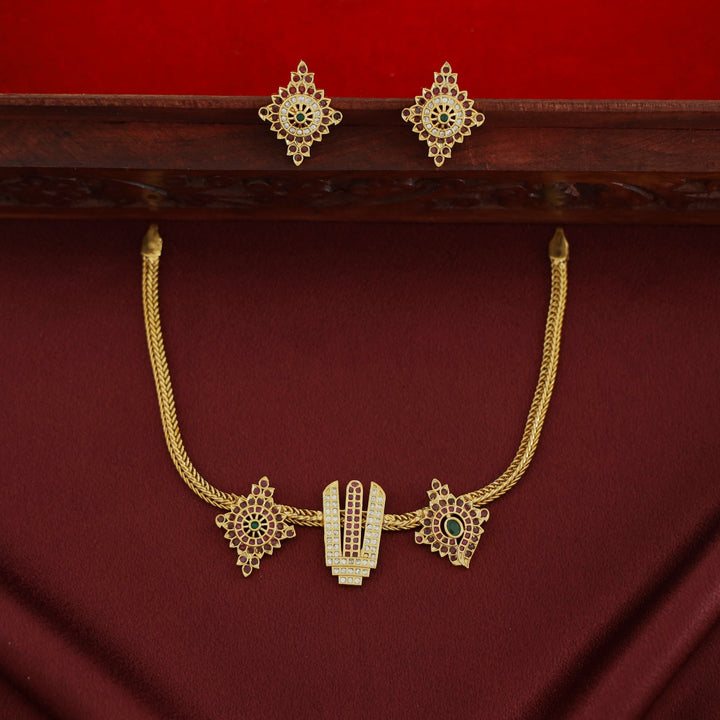Venkateshwara Balaji Pendant Choker With Earring