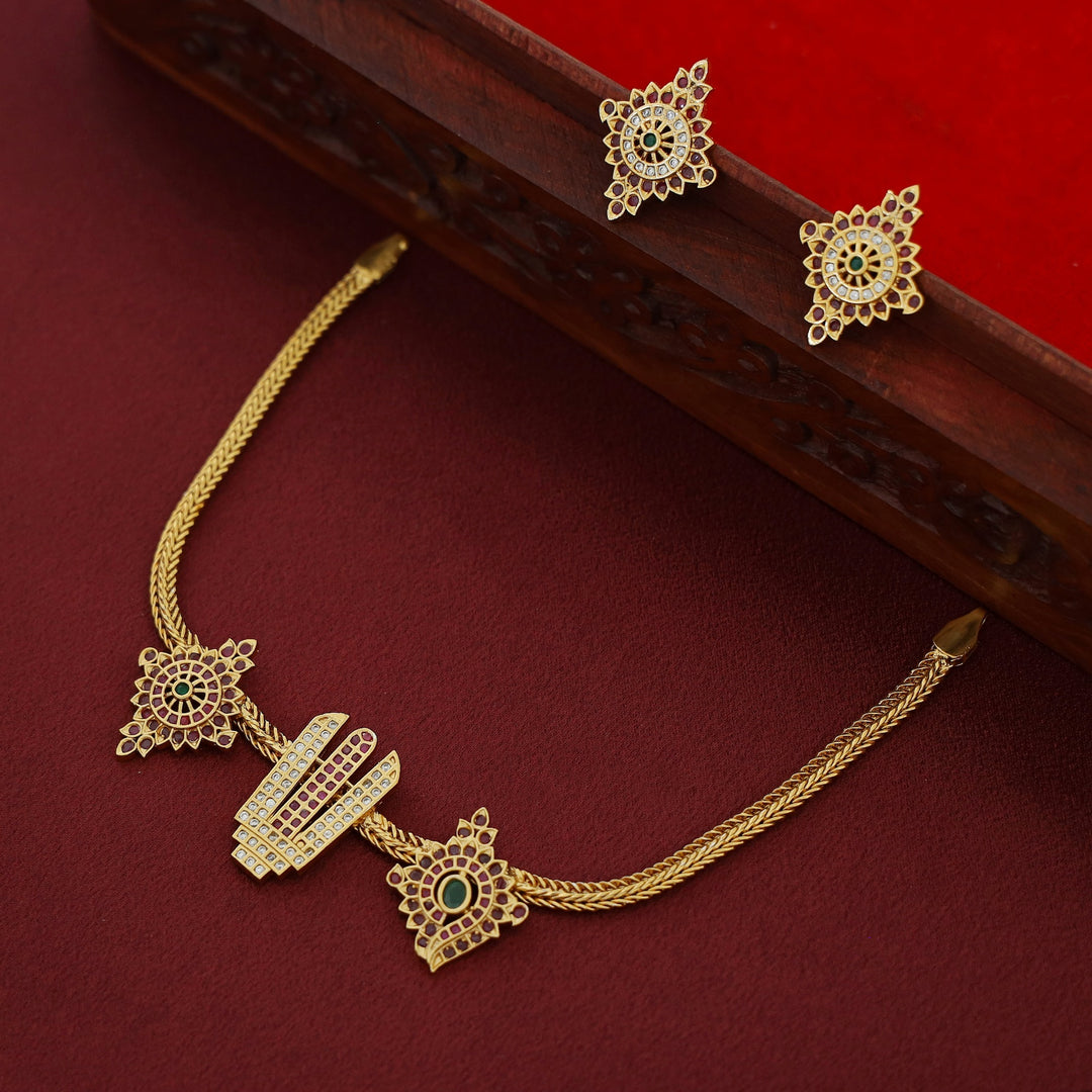 Venkateshwara Balaji Pendant Choker With Earring