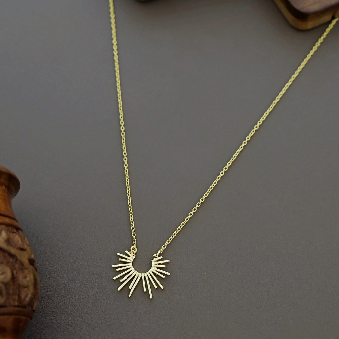 Golden Sun Pendant Neckpiece