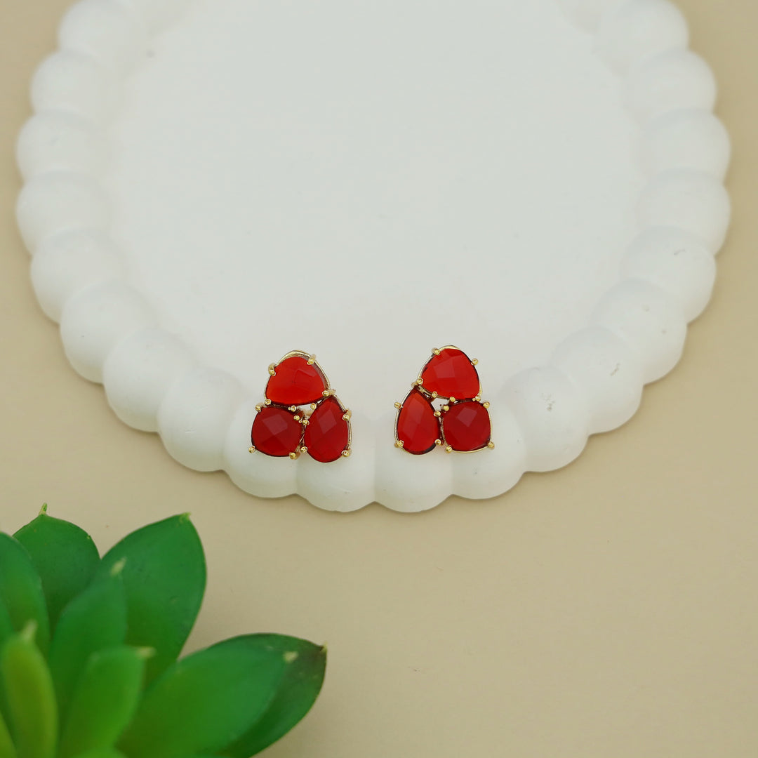 Haze Claw Tri Glossy Stone Stud