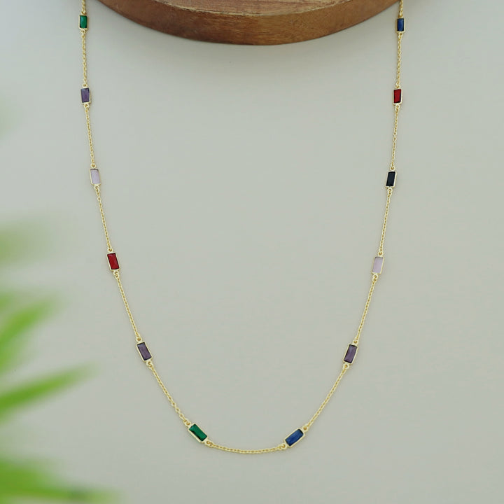 Sera Mini Rectangle Glossy Neckpiece