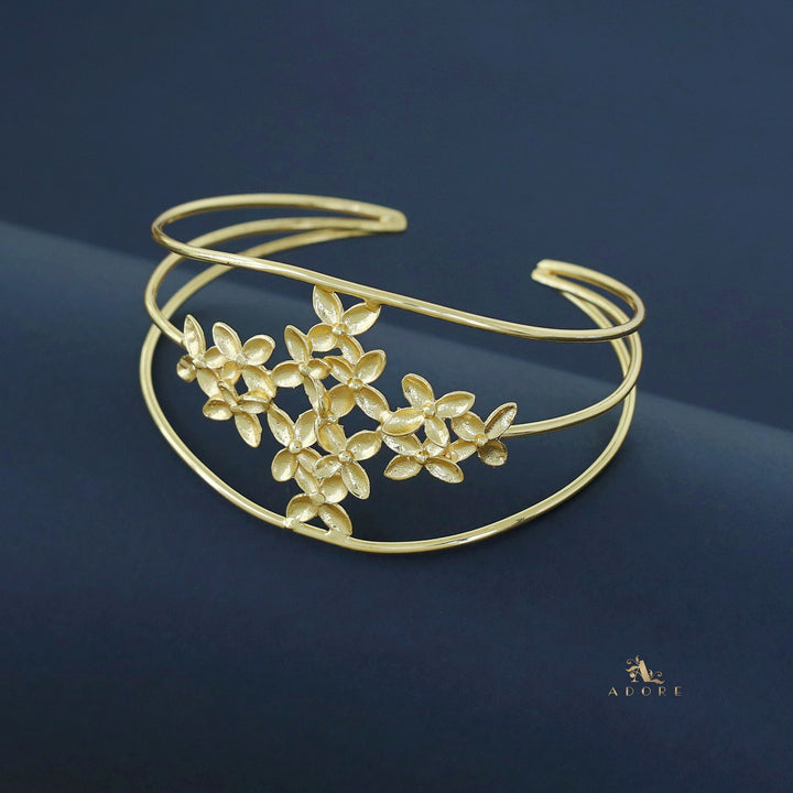 Erica Golden Floral 3 Layer  Bangle