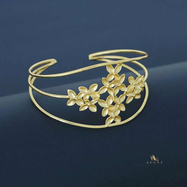 Erica Golden Floral 3 Layer  Bangle