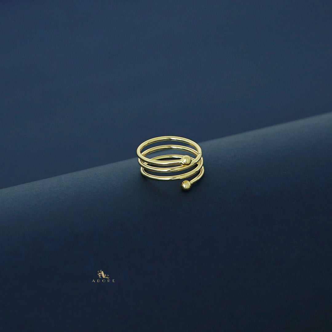 Darla Golden Spiral Ring