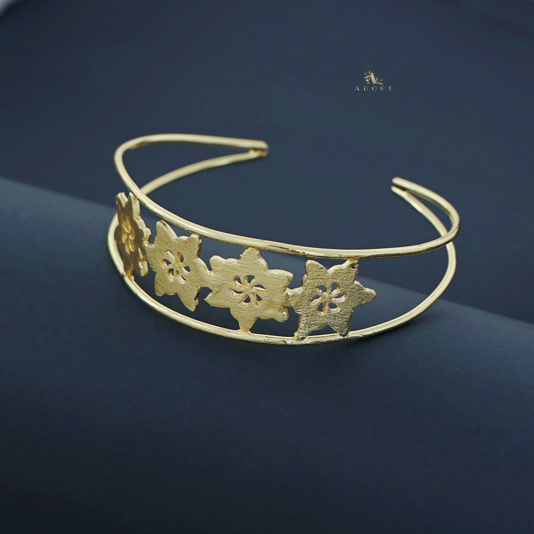 Eshal Golden Floral 2 Layer Bangle