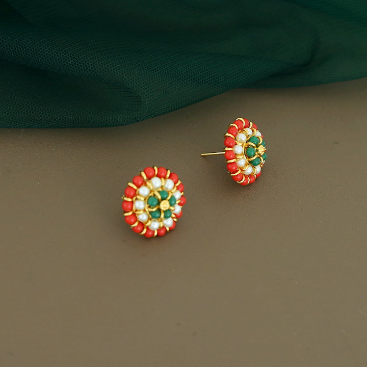 Trinaya Flower Beaded Pearl Earring