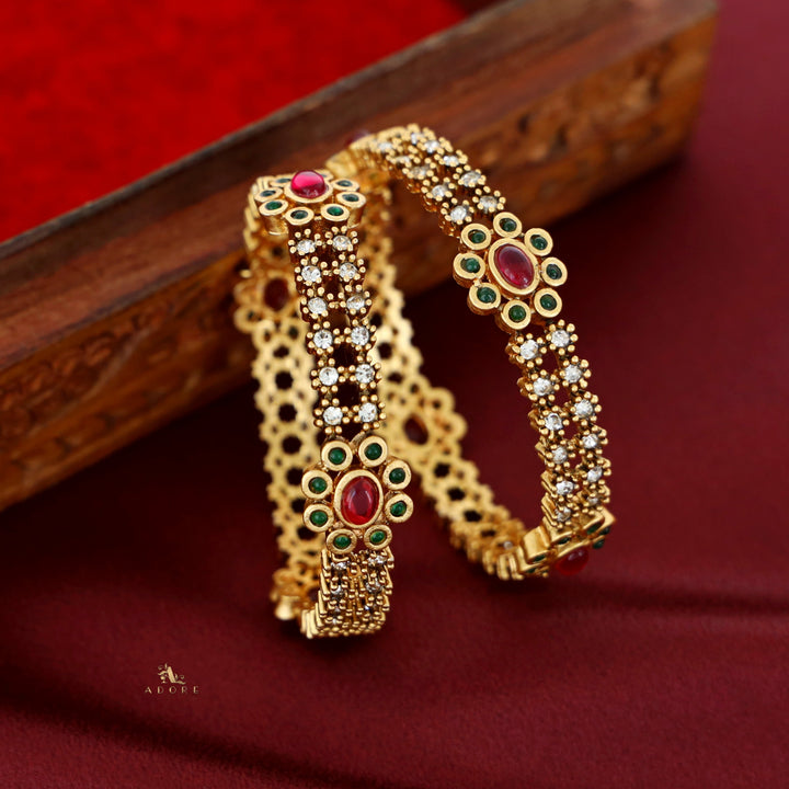 Aadishri Floral Bangle (Set Of 2)