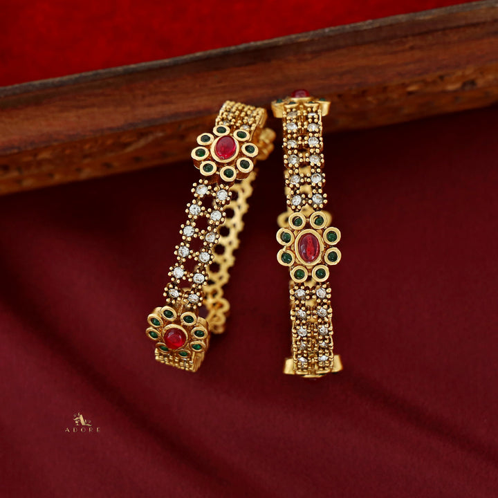 Aadishri Floral Bangle (Set Of 2)