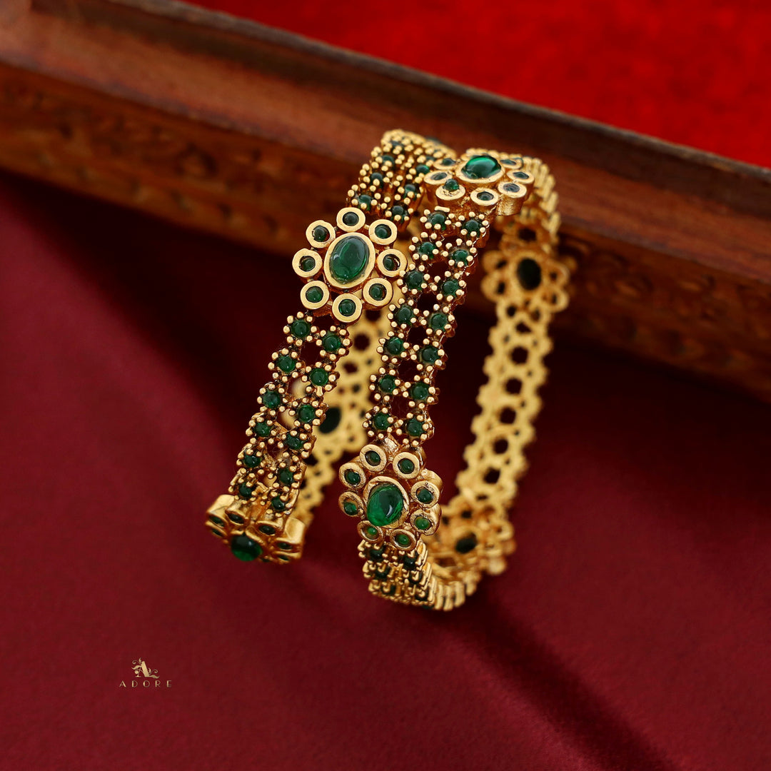 Aadishri Floral Bangle (Set Of 2)
