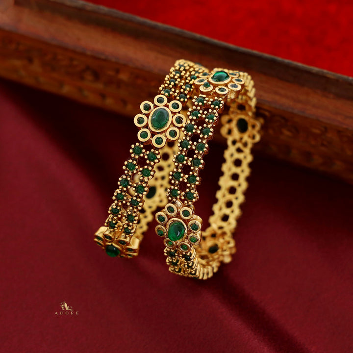Aadishri Floral Bangle (Set Of 2)