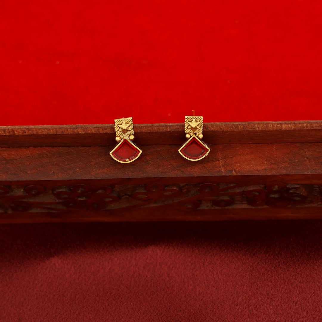 Bhuvi Square Star Enamel Short Neckpiece With Stud