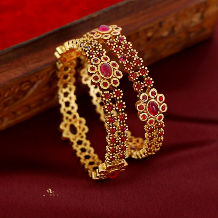 Aadishri Floral Bangle (Set Of 2)