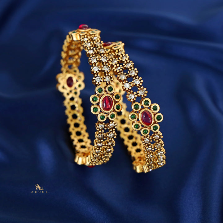 Aadishri Floral Bangle (Set Of 2)