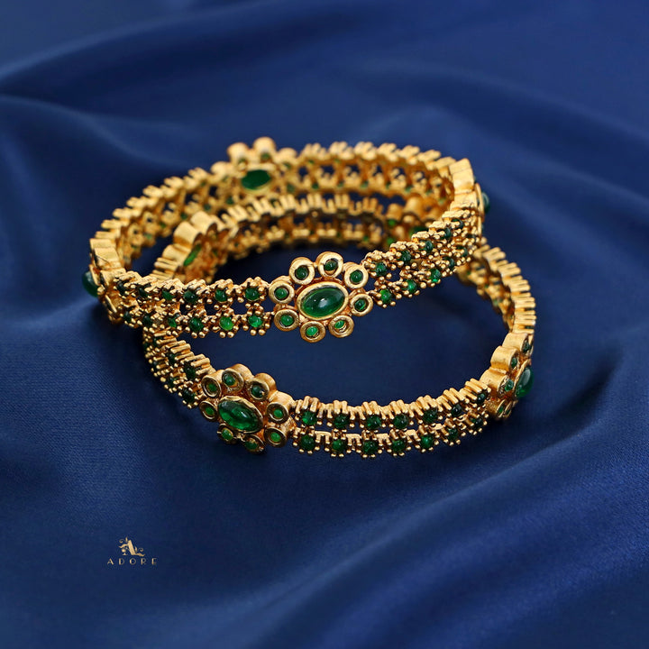 Aadishri Floral Bangle (Set Of 2)