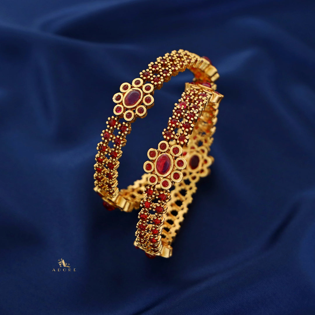 Aadishri Floral Bangle (Set Of 2)