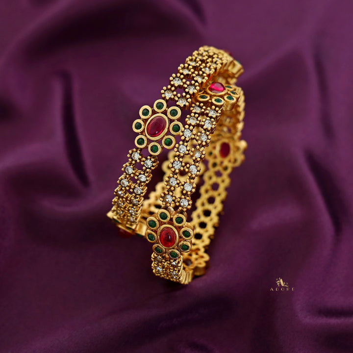 Aadishri Floral Bangle (Set Of 2)