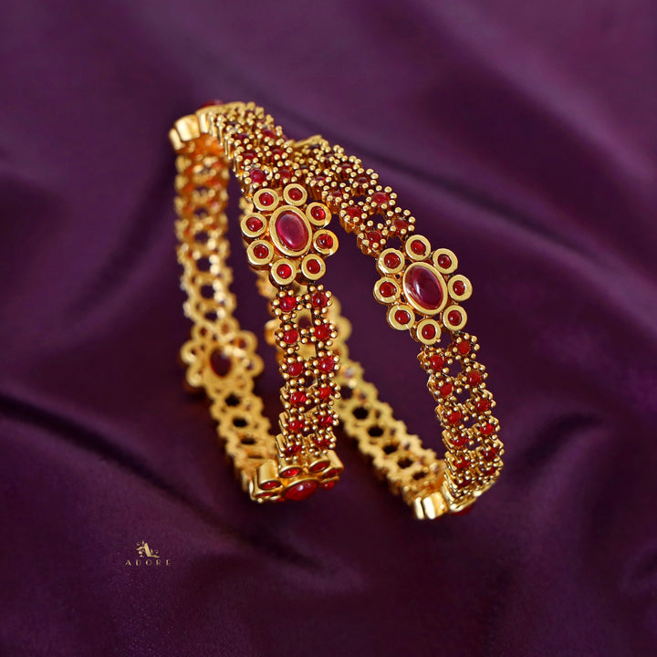 Aadishri Floral Bangle (Set Of 2)