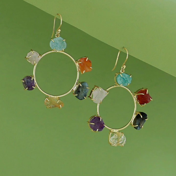 Golden 6 Raw Stone Chakra Drop