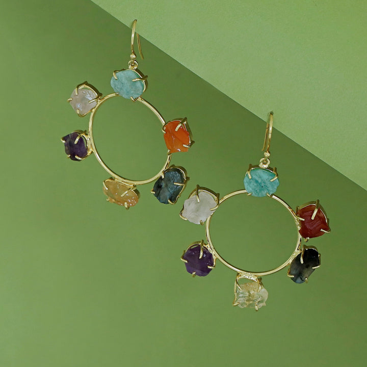 Golden 6 Raw Stone Chakra Drop
