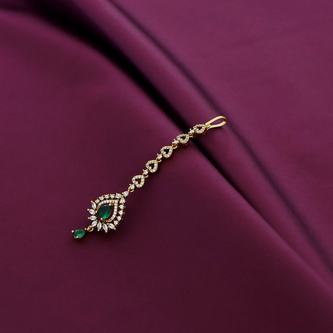 Bhagirathi AD Stone Heart Drop Tikka