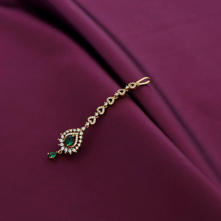 Bhagirathi AD Stone Heart Drop Tikka