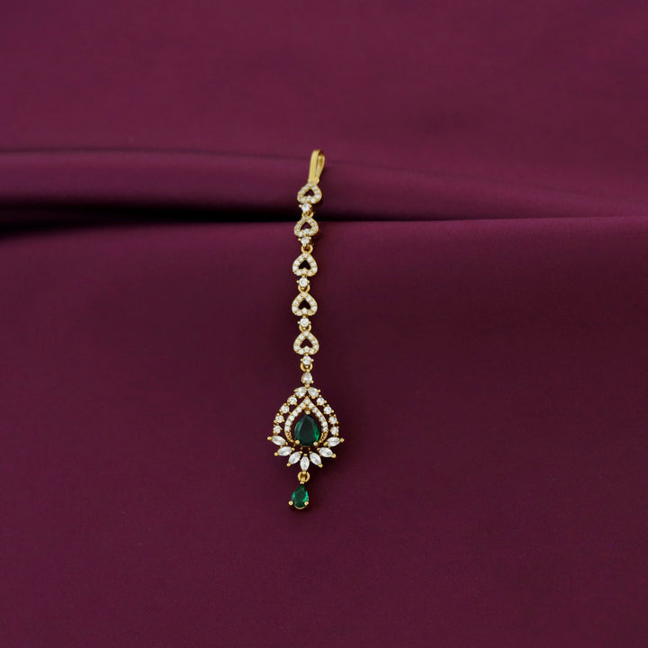 Bhagirathi AD Stone Heart Drop Tikka