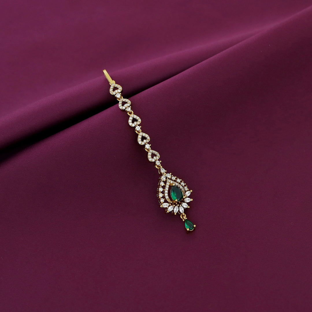 Bhagirathi AD Stone Heart Drop Tikka