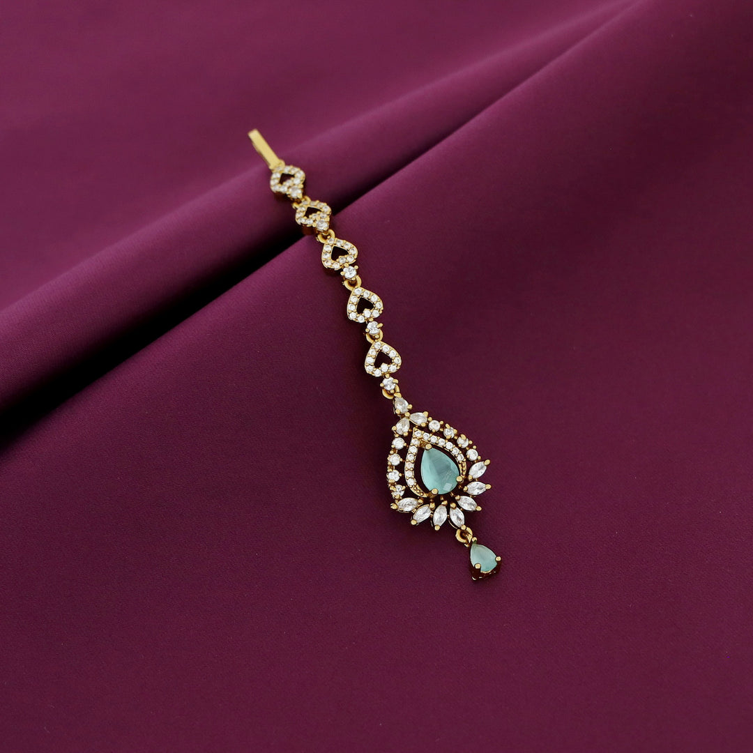 Bhagirathi AD Stone Heart Drop Tikka